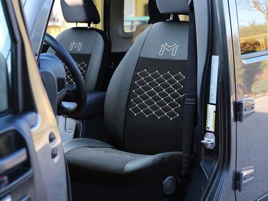 Авточехлы для RENAULT SANDERO 2020- Pok-ter Motive экокожа Черный - изображение 3