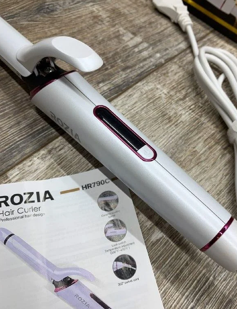 Профессиональная плойка для локонов щипцы для завивки волос Rozia 790 плойка локон керамика Белая - Фото 3 Профессиональная плойка для локонов щипцы для завивки волос Rozia 790 плойка локон керамика Белая - изображение 3