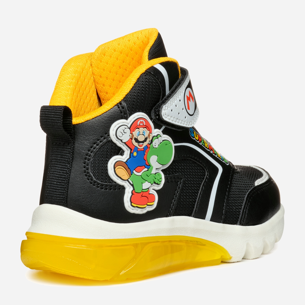 Дитячі черевики для хлопчика Geox J Ciberdron Boy Super Mario J46LBJ054FUC0054 24 Чорні (8056206923287) - зображення 4