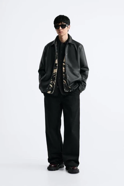 Куртка зі штучної шкіри Zara XL чорний 8281/345/800 – Брендовая
