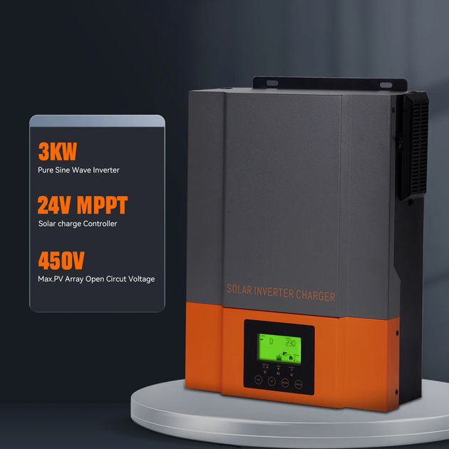 Гібридний інвертор POWMR Solar 3200W POW-HVM3.2H-24V, 24 В, 3000 Вт (безперебійник, UPS, ДБЖ) - зображення 4