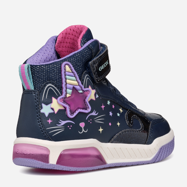 Sneakersy dziecięce dla dziewczynki wysokie Geox J Inek Girl J46ASB0BCKCC4243 33 Granatowe (8056206891029) - obraz 4
