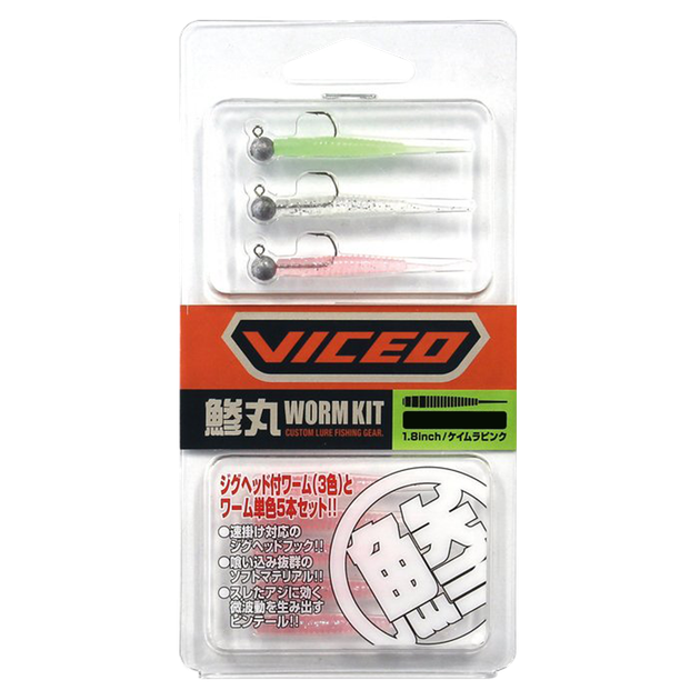 Набір морських приманок Viceo Aji Mebaru Worm Kit 1.8" 1.5г KM Pink - Фото 1 Набір морських приманок Viceo Aji Mebaru Worm Kit 1.8" 1.5г KM Pink - зображення 1