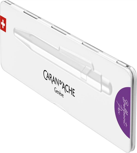 Ручка шариковая Caran d'Ache 849 Colormat-X Синяя 1 мм Фиолетовый корпус в подарочном футляре (7630002352048) - изображение 5