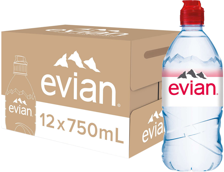 Акція на Упаковка мінеральної негазованої води Evian Sport негазована 0.75 л x 12 шт від Rozetka