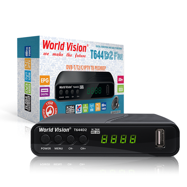 Ефірний Т2 ресивер цифровий тюнер World Vision T644D2 - зображення 2