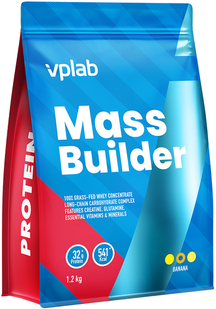 Białko VPLab Mass Builder 1.2 kg Banan (5060255355046) - obraz 1