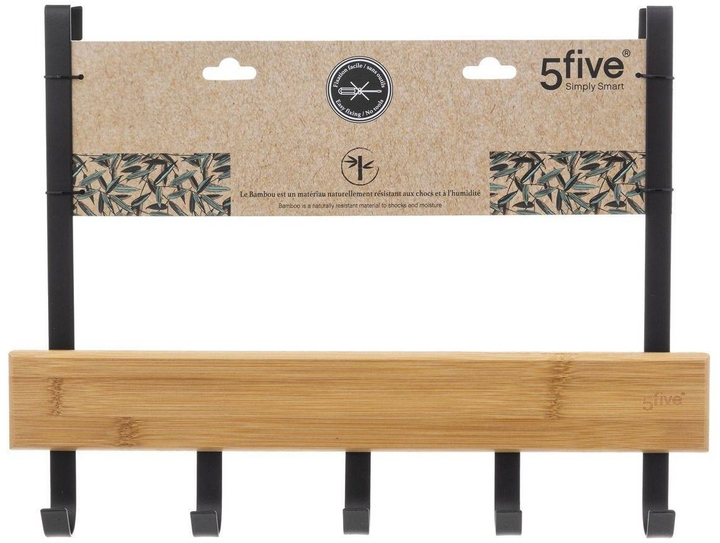 Вішалка на двері 5five Simply Smart 5 крючків чорна (3560231556839) - зображення 4