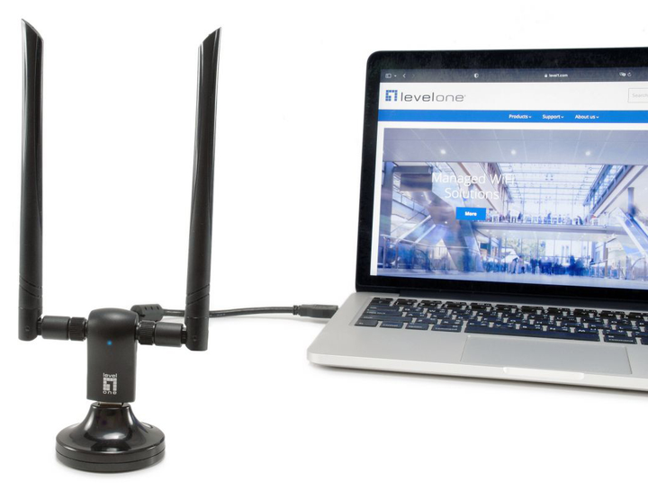 Wi-Fi адаптер LevelOne WUA-1810E AC1200 Dual Band Wireless USB - зображення 4