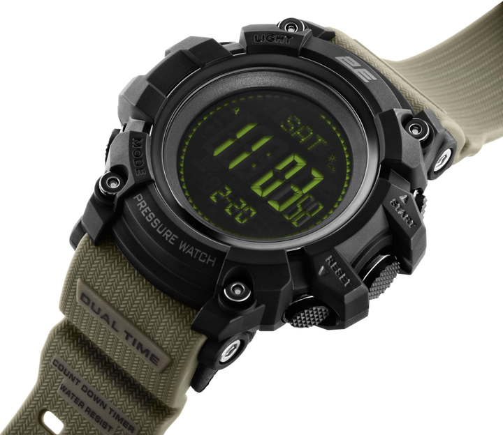 Мужские часы 2E Armor GT Army Green с компасом и шагомером - изображение 7