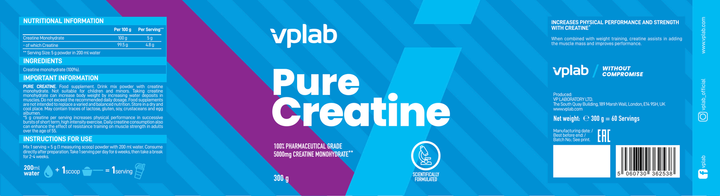Креатин VPLab Monohydrate 300 г (5060730362538) - зображення 5