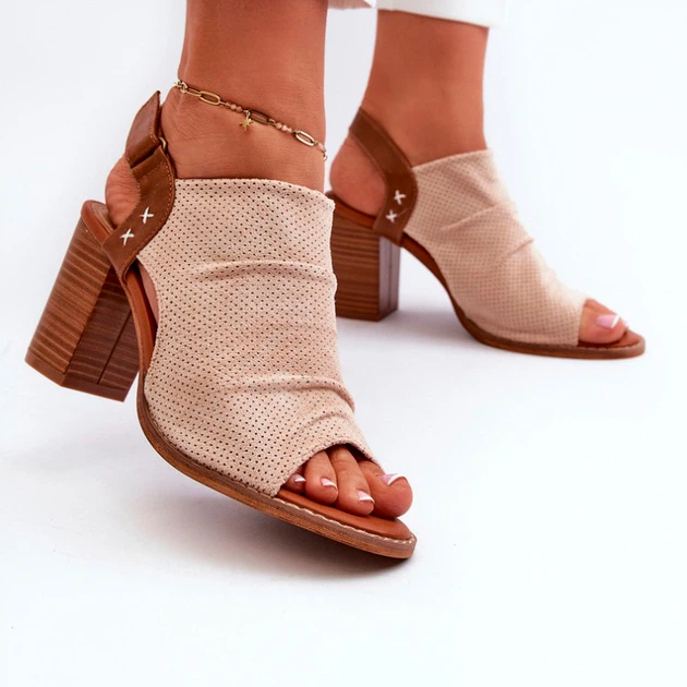 Жіночі босоніжки Rosca 38 Бежеві (5905677182866) - зображення 4