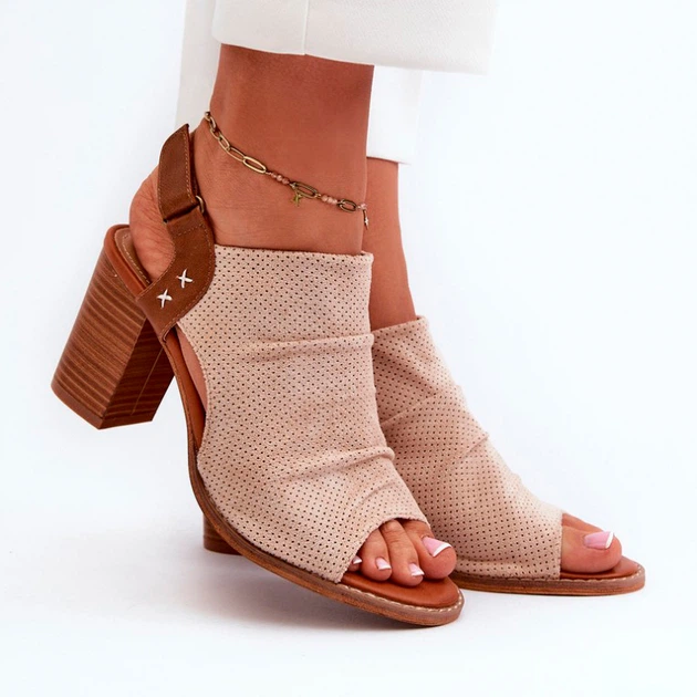 Sandały damskie na słupku Rosca 41 Beżowe (5905677182897) - obraz 3