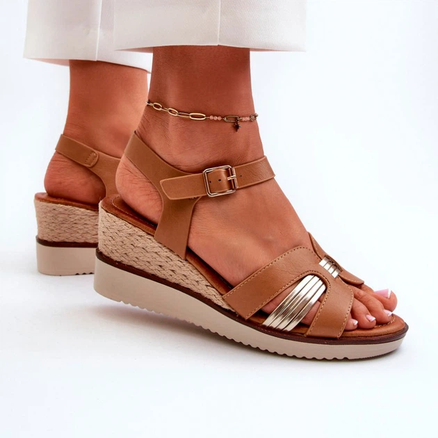 Sandały damskie na koturnie Starlenna 37 Brązowe (5905677182613) - obraz 6