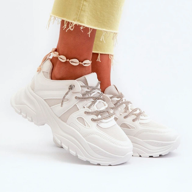 Жіночі снікери Relissa 40 Біле (5905677180367) - зображення 4