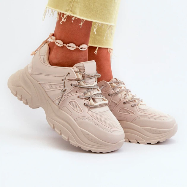 Жіночі снікери Relissa 38 Бежеві (5905677180282) - зображення 4