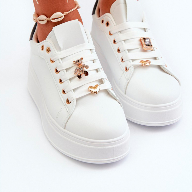 Sneakersy damskie na wysokiej platformie Cavisa 41 Białe (5905677180251) - obraz 6