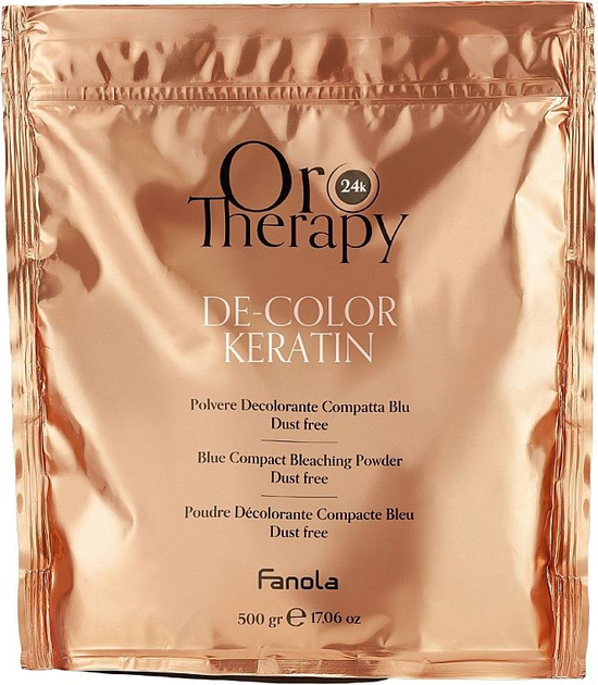 Puder rozświetlający Fanola Oro Therapy De-Color Keratin z keratyną i olejem arganowym niebieski 500 g (8008277763378) - obraz 1