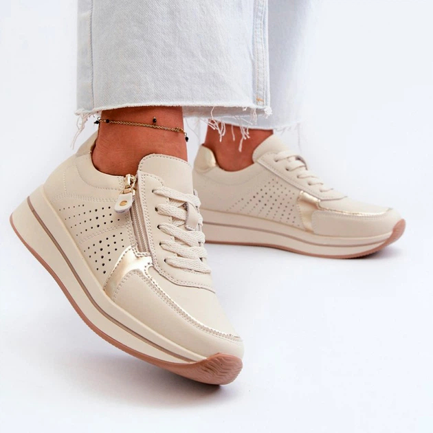 Жіночі снікери Ligustra 39 Бежеві (5905677168150) - зображення 5