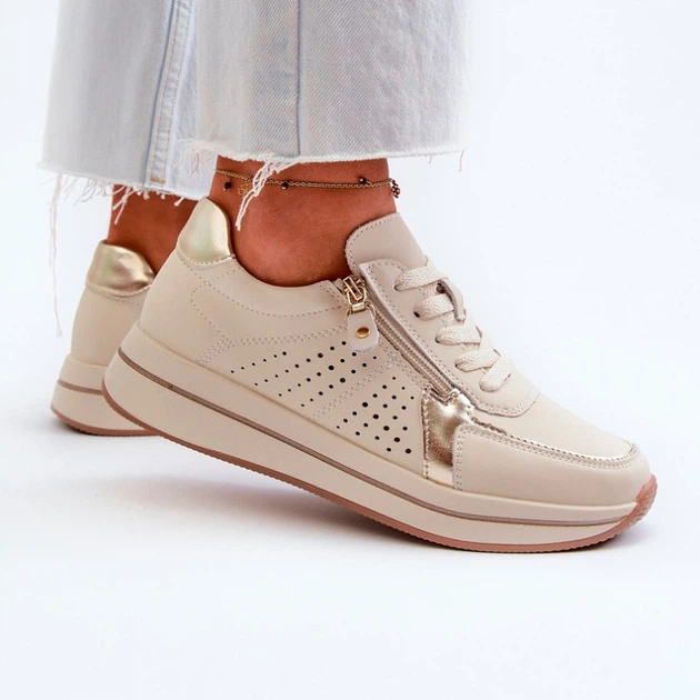 Жіночі снікери Ligustra 39 Бежеві (5905677168150) - зображення 7