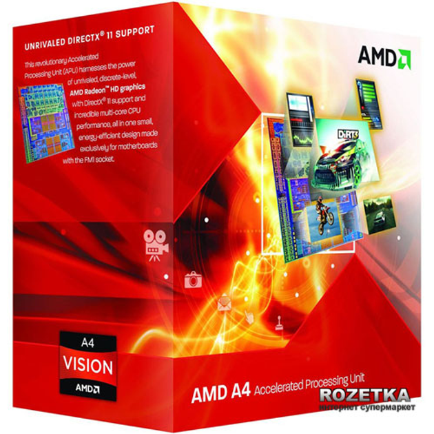 Процессор AMD A4-4020 3.2GHz/5000MHz/1MB (AD4020OKHLBOX) sFM2 BOX ...