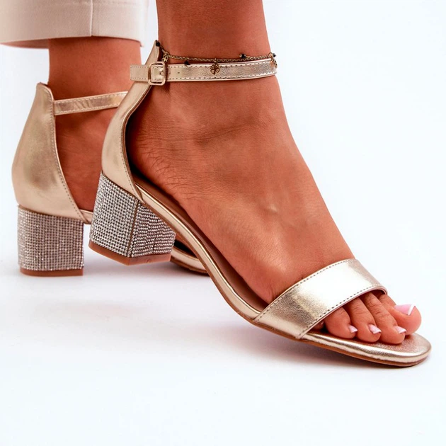 Жіночі босоніжки Wiatalia 37 Золотисті (5905677175424) - зображення 6