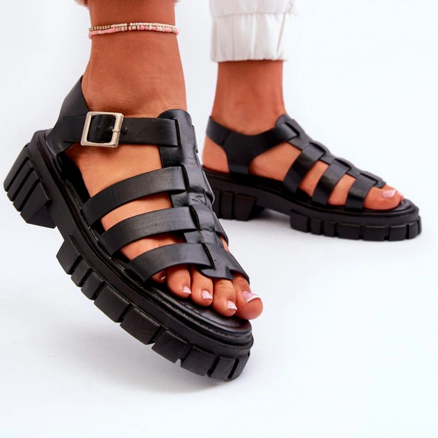 Жіночі сандалії Rosarose 38 Чорні (5905677175196) - зображення 4