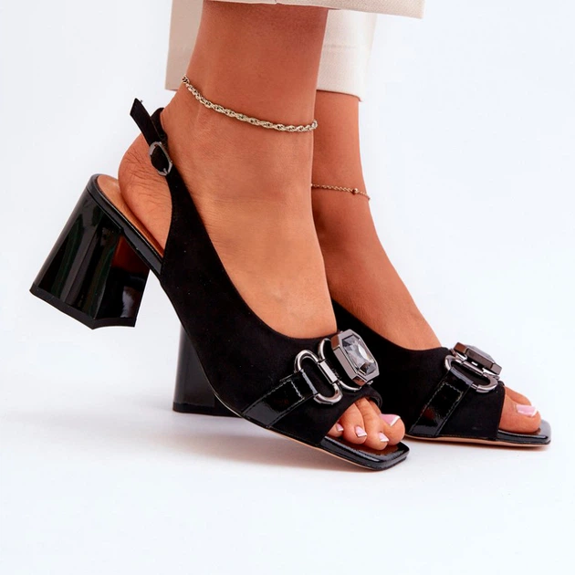 Sandały damskie na słupku S.Barski D&A MR38-659 37 Czarne (5905677165852) - obraz 5