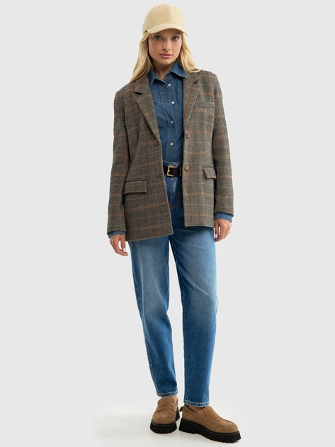 Marynarka damska wełniana w kratkę Big Star Doritta 000 S Wielobarwna (5900714785413) - obraz 3