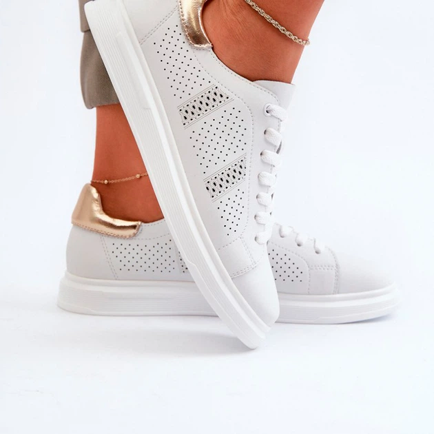 Sneakersy damskie skórzane S.Barski LR760 39 Białe (5905677164992) - obraz 7