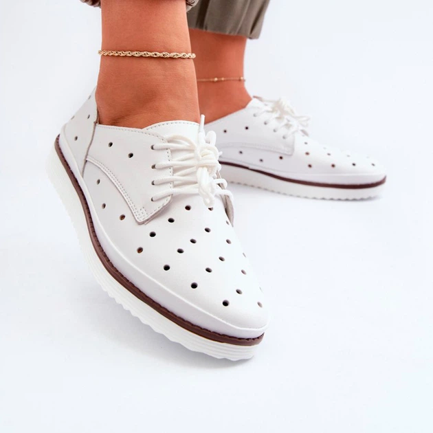 Buty derby damskie S.Barski LR182 38 Białe (5905677164268) - obraz 5