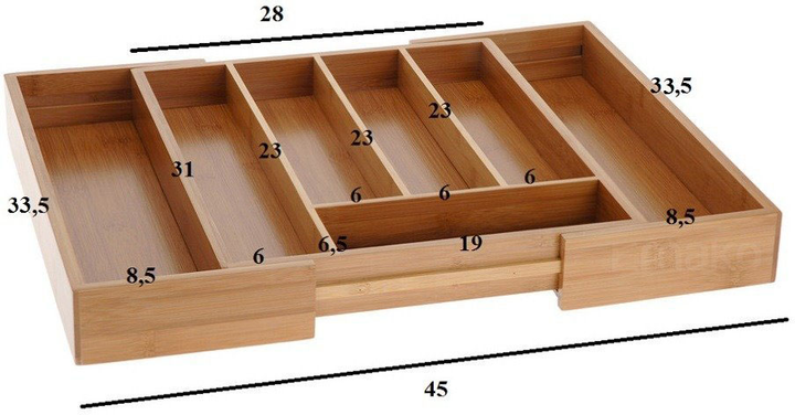 Контейнер для столових приборів Excellent Houseware висувний 28.5-45 x 34 x 5 см (8711295187681) - зображення 3