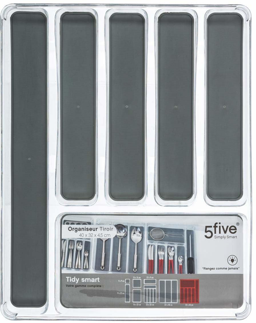 Organizer na sztućce 5five Simply Smart 6 przegródek 40 x 32 cm (3560234485969) - obraz 3