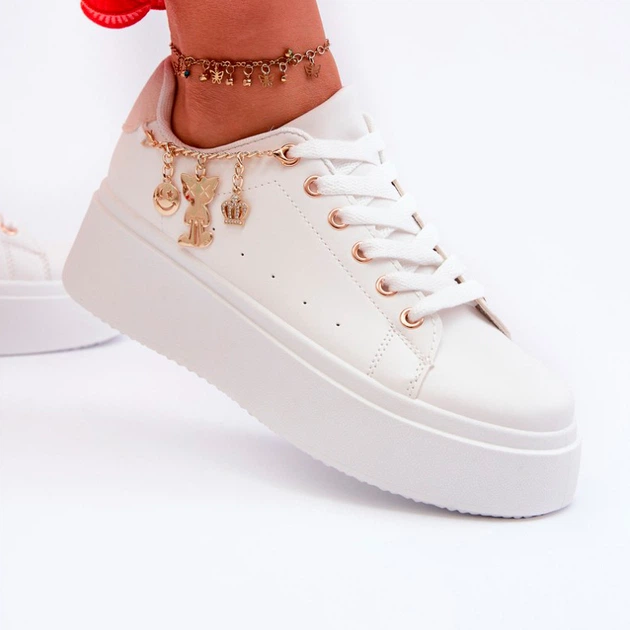 Sneakersy damskie na platformie Tivissa 38 Białe (5905677191486/5905677191424) - obraz 3