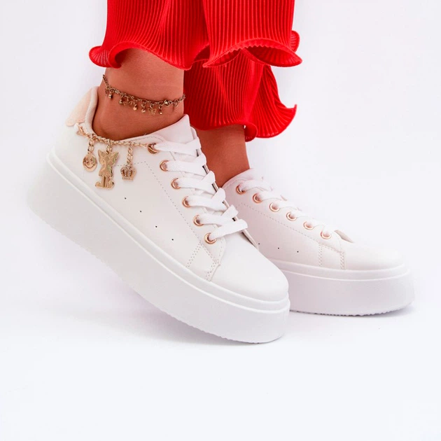Sneakersy damskie na platformie Tivissa 38 Białe (5905677191486/5905677191424) - obraz 4