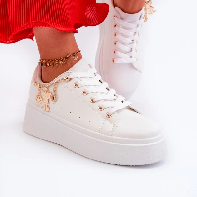 Sneakersy damskie na platformie Tivissa 38 Białe (5905677191486/5905677191424) - obraz 5