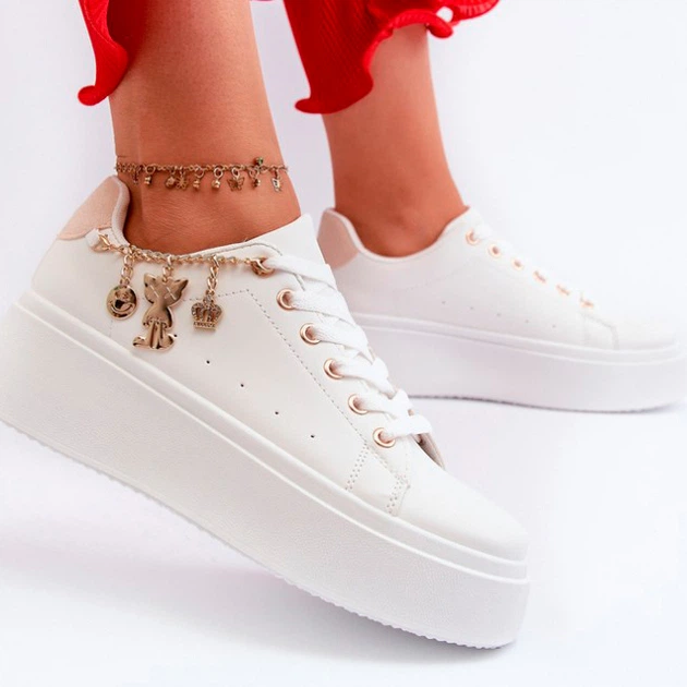 Sneakersy damskie na platformie Tivissa 38 Białe (5905677191486/5905677191424) - obraz 7