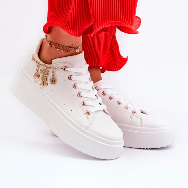 Sneakersy damskie na platformie Tivissa 36 Białe (5905677191400/5905677191462) - obraz 3