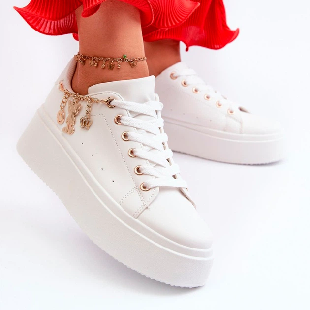 Sneakersy damskie na platformie Tivissa 36 Białe (5905677191400/5905677191462) - obraz 4