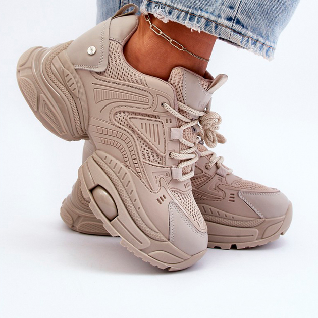 Sneakersy damskie na grubej podeszwie GOE NN2N4046 38 Beżowe (5903163998908) - obraz 7