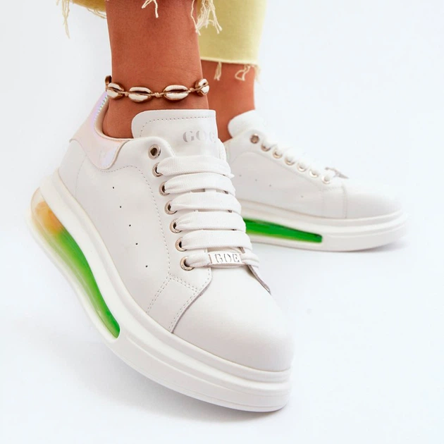 Sneakersy damskie skórzane GOE NN2N4029 38 Białe (5903163998182) - obraz 3