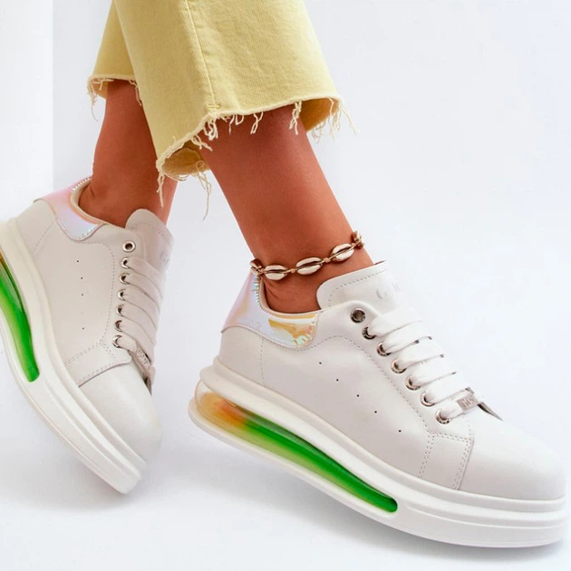 Sneakersy damskie skórzane GOE NN2N4029 38 Białe (5903163998182) - obraz 5