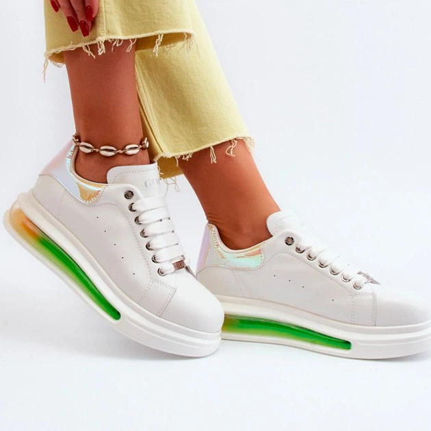 Sneakersy damskie skórzane GOE NN2N4029 38 Białe (5903163998182) - obraz 6