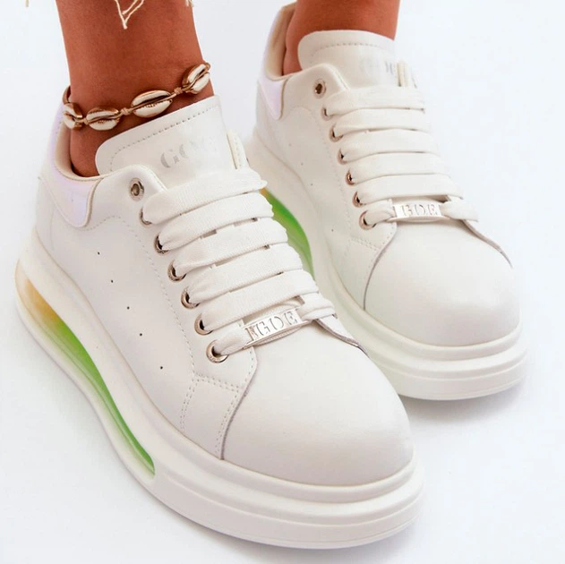 Sneakersy damskie skórzane GOE NN2N4029 38 Białe (5903163998182) - obraz 7