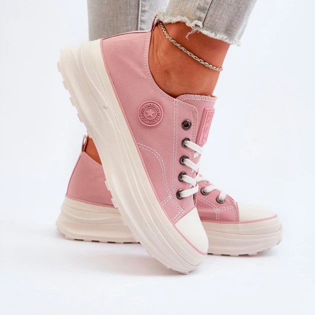 Жіночі кеди низькі Big Star NN274129 37 Рожеві (5900714752453) - зображення 3