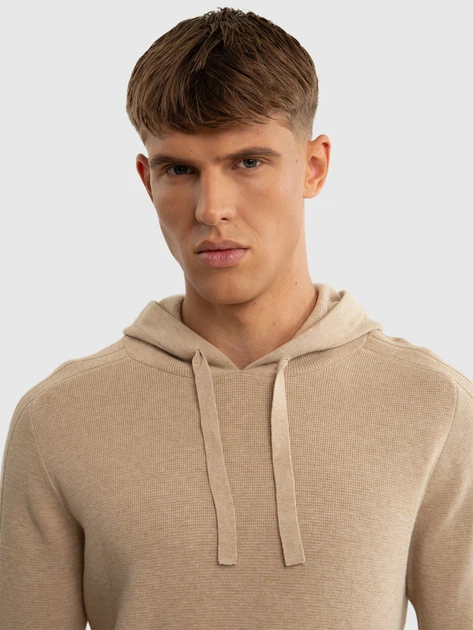 Sweter męski z kapturem Big Star Hoods 800 M Beżowy (5900714768164) - obraz 4