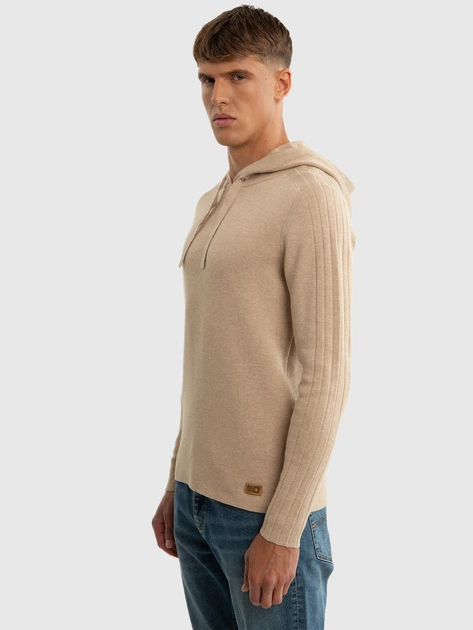 Sweter męski z kapturem Big Star Hoods 800 M Beżowy (5900714768164) - obraz 6