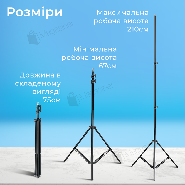 Штатив з тримачем для телефону до 8,5см і кулястим механізмом 360 градусів (2355) - зображення 2