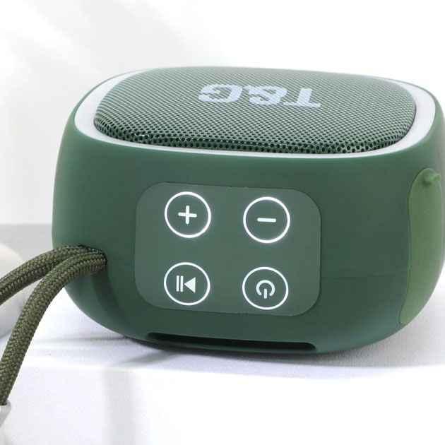 Портативна бездротова колонка TG659, Bluetooth, Green с ремешком (080h-green) - изображение 6