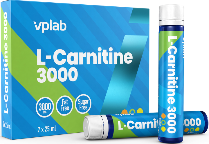 Жироспалювач VPLab L-Carnitine 3000 7x25 мл Цитрус (5060730360862) - зображення 2